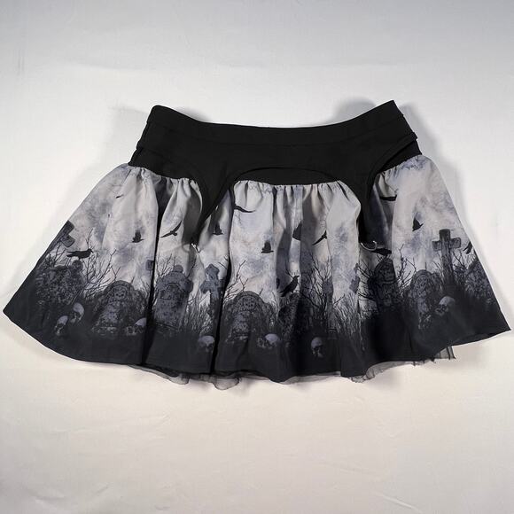 Thorn and Fable Graveyard Garter Goth Mini Skirt | Women's L - Picture 1 of 6
